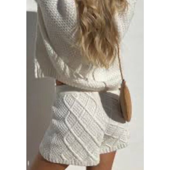NWT Sabo Ace Knit Shorts Cream Ivory 1677 - Picture 2 of 6